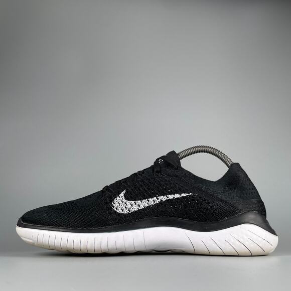Nike Free RN Flyknit Women's Size 9.5 Black White Running Sneakers Athletic Shoe - Picture 7 of 9